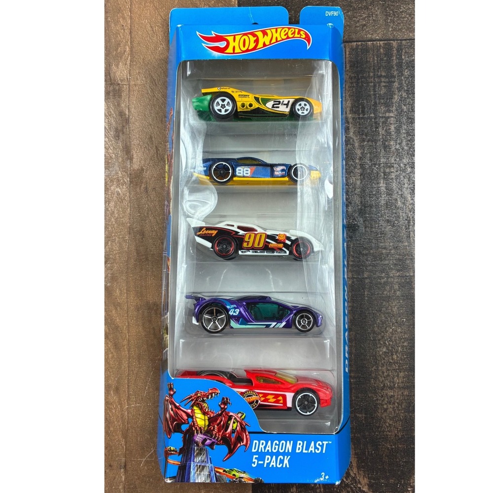 Hot Wheels Dragon Blast 5-Pack DVF90 1:64 Die-Cast Cars Set New NIB 2016